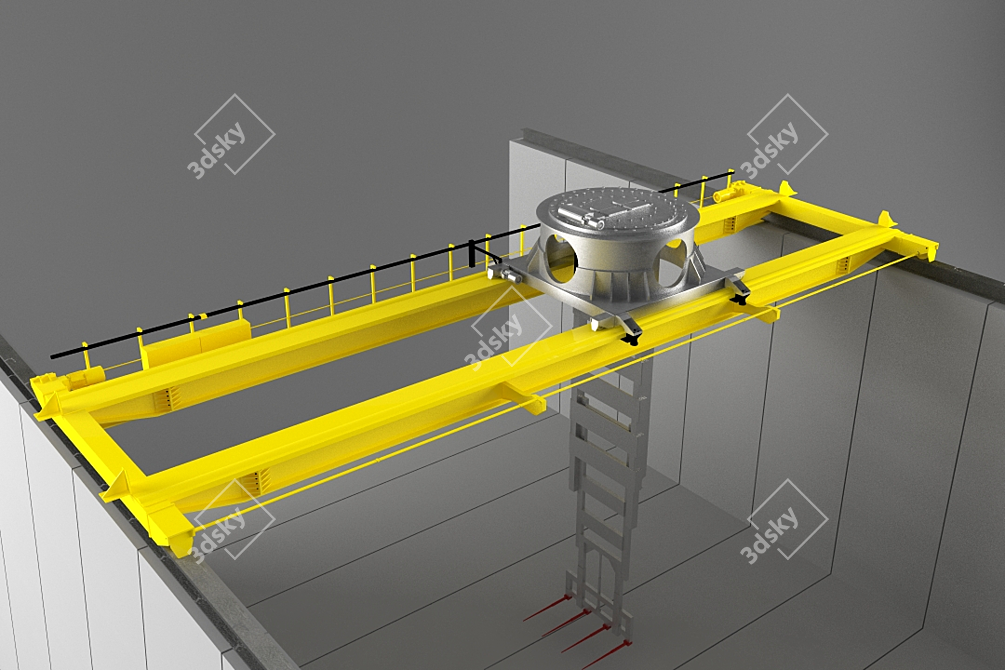 Swivel Hay Fork for Efficient Load Handling 3D model image 1