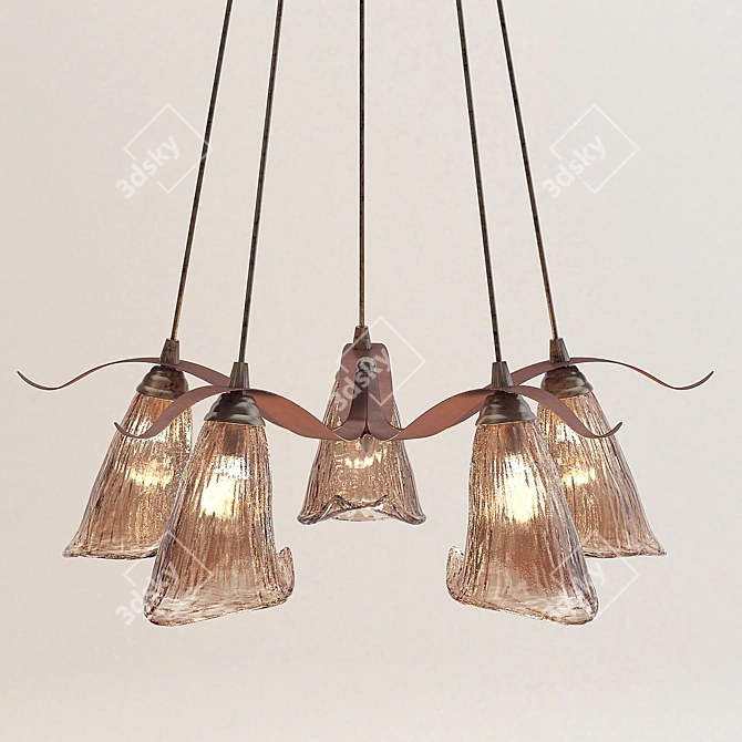 Elegant Multi-Light Pendant 3D model image 1