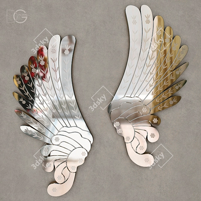 Reflective Wings: A Miraculous Accent 3D model image 1