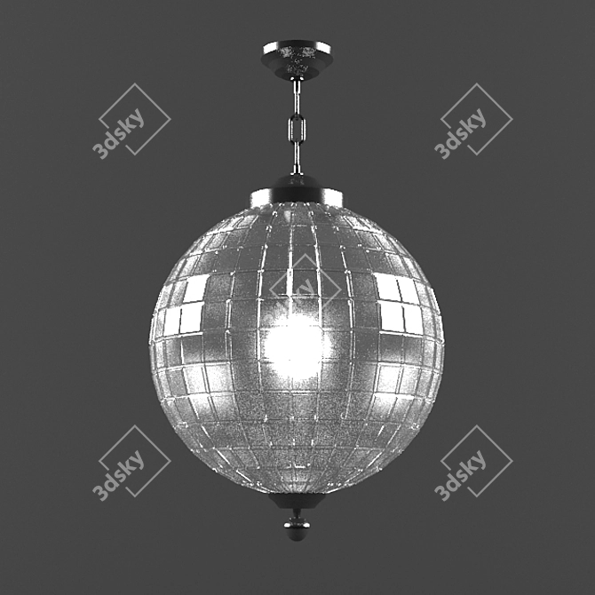 Glass Globe Chandelier 3D model image 1