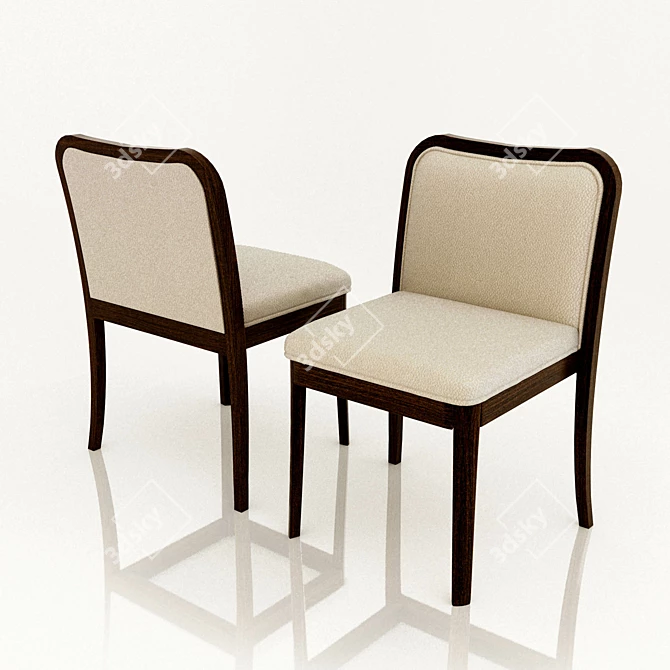 Elegant Stackable Side Chair 3D model image 1