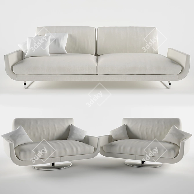 ComfortMax Sofa 3D model image 1