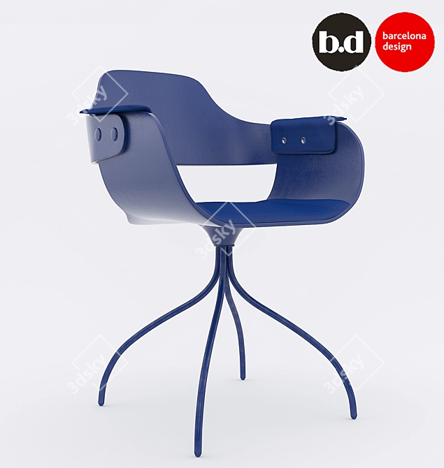 Sleek BD Barcelona Stool 3D model image 1