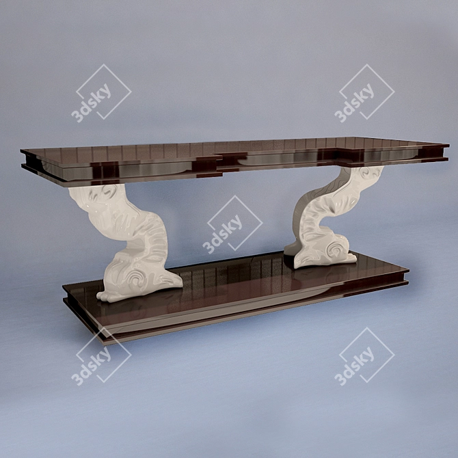 Elegant Vintage Console Table 3D model image 1