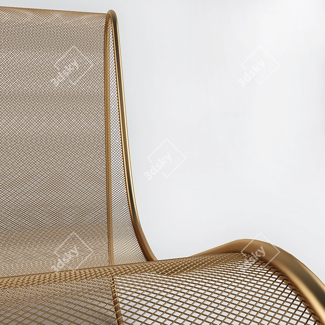 Golden Grid Armchair: A Luxurious Seating Solution 3D model image 2