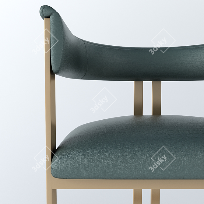 Antique Brass Calvin Bar Chair 3D model image 3