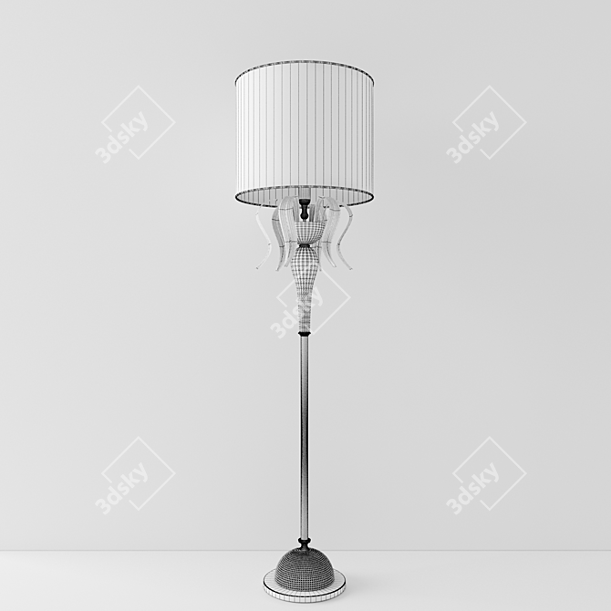 Handcrafted Murano Glass and Swarovski Crystal Floor Lamp 3D model image 2