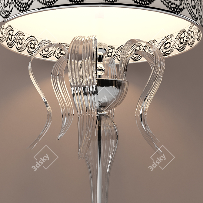 Handcrafted Murano Glass and Swarovski Crystal Floor Lamp 3D model image 3