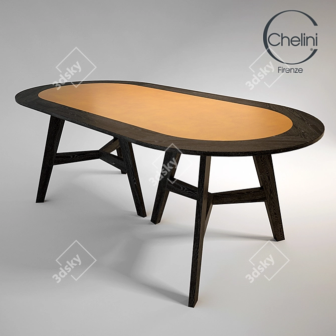 Chelini Modern Dining Table 3D model image 1