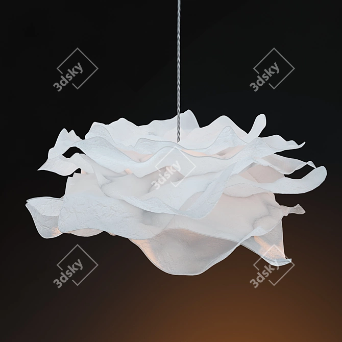 Soothing Origami-inspired Paper Lamp 3D model image 2