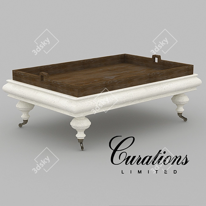 Vintage White Cocktail Table 3D model image 1