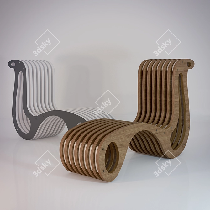 Italian Designer X2Chair: Sleek, Stylish, and Space-efficient 3D model image 1