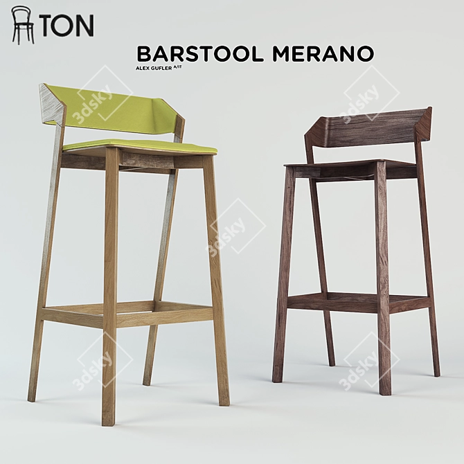 Modern Merano Barstool: Stylish and Elegant 3D model image 2