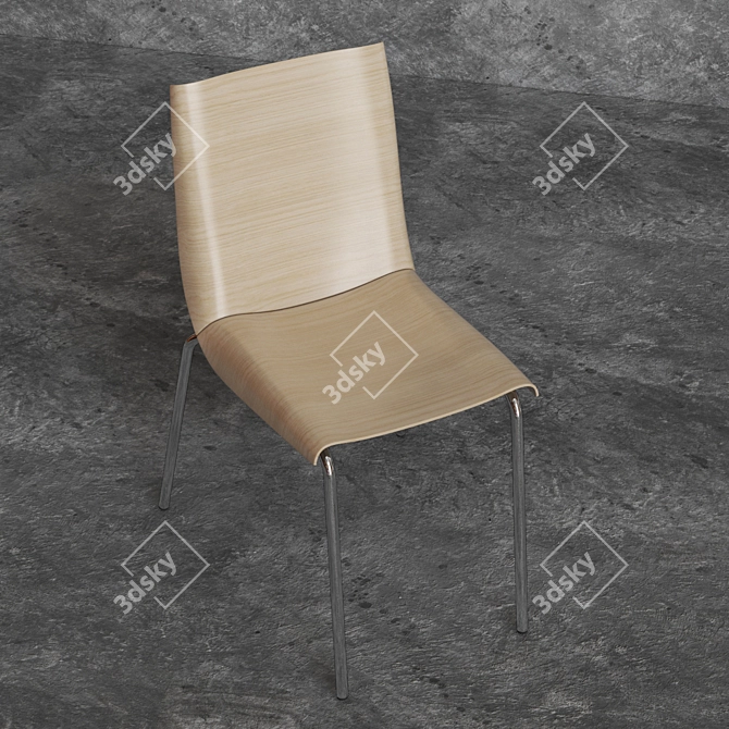 Modern Plank Millefoglie Chair 3D model image 2