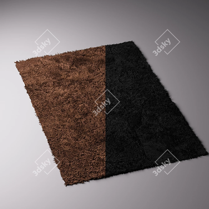 Versatile Brown/Black Carpet: 200x300cm 3D model image 1