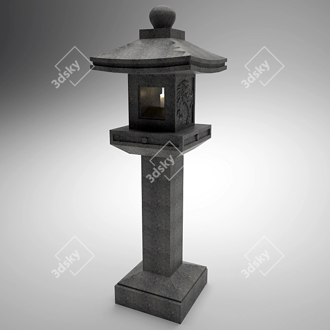 Zen Garden Stone Lantern 3D model image 1