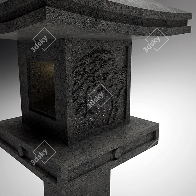 Zen Garden Stone Lantern 3D model image 2