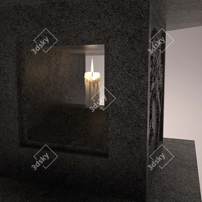 Zen Garden Stone Lantern 3D model image 3