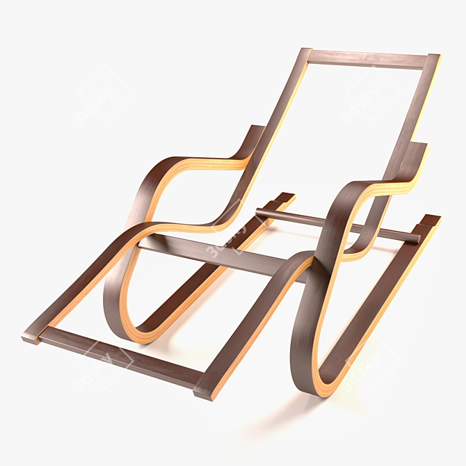 Finnish Designer Aalto Lounge Chair 3D model image 3
