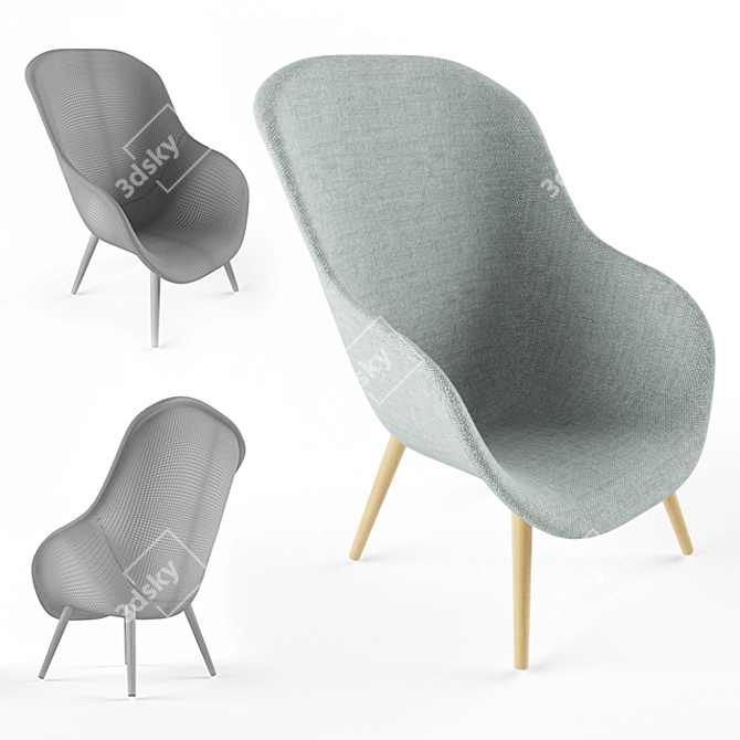 AAL82 Low Lounge Chair: Comfort, Elegance, Function 3D model image 1