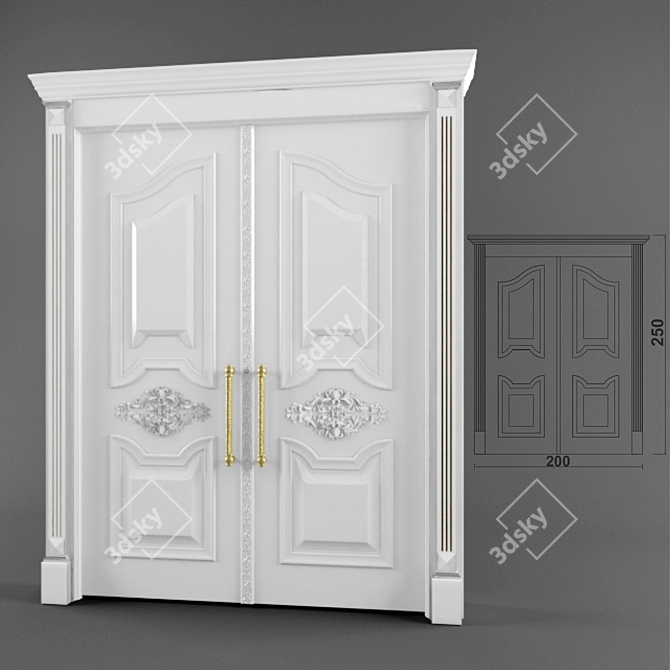 Title: Timeless Elegance: PRO Classic Door 3D model image 1