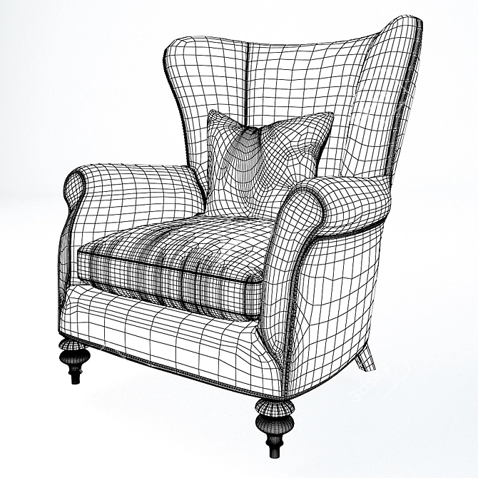 Elegant Thomasville Dinesen Chair 3D model image 2