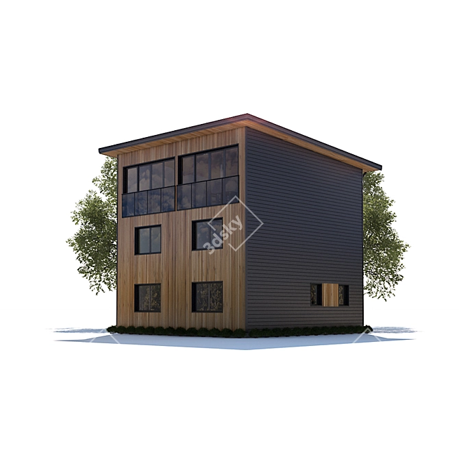 Sleek 3D Modern Building 3D model image 3