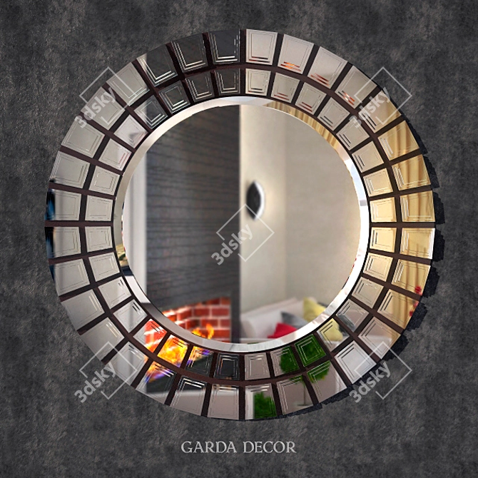 Indigenous-Inspired Round Mirror: Garda Decor 3D model image 1