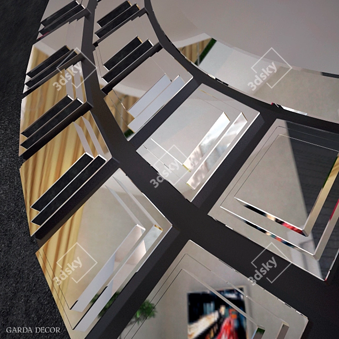Indigenous-Inspired Round Mirror: Garda Decor 3D model image 2