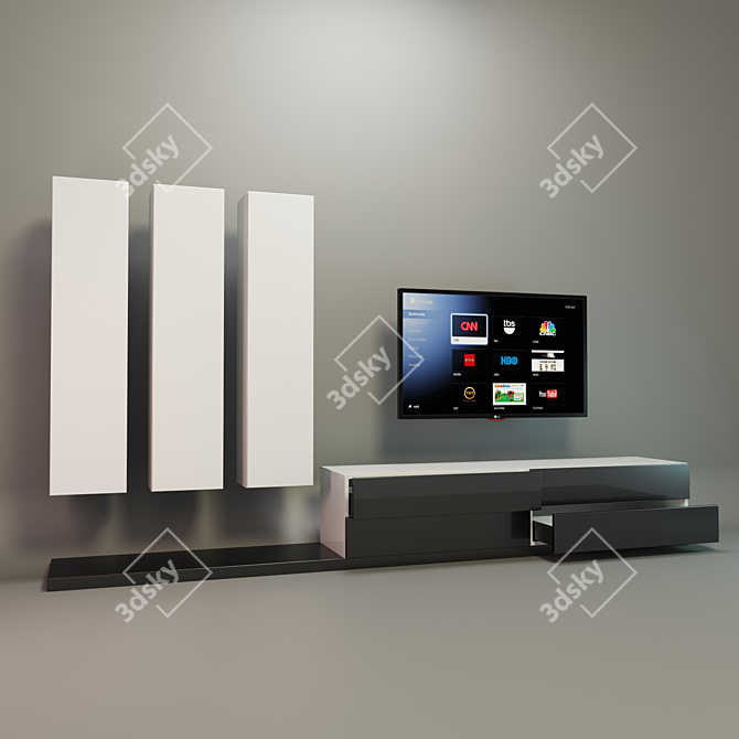 Sleek LG TV-Ready Living Room Furniture 3D model image 2