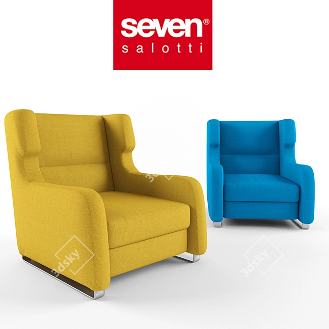 Seven Salotti Armchair: Modern & Elegant Design 3D model image 1