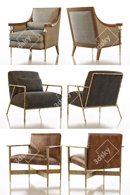 Modern Chair Set III: 3dsmax Scene & OBJ Format 3D model image 2