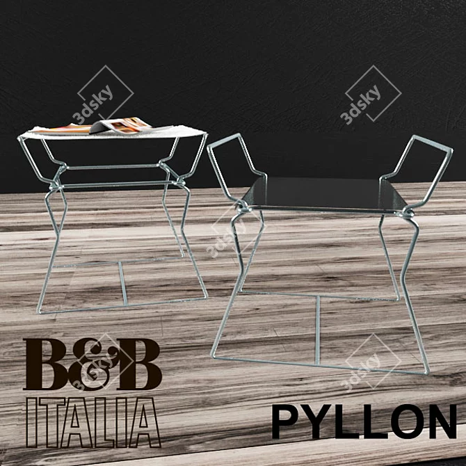 Modern Italian Design: Table B&B PYLLON 3D model image 1