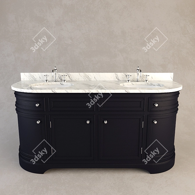 Odeon Double Vanity Sink 3D model image 1