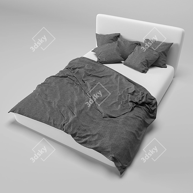 Modern Minimalist Bedroom Set 3D model image 1