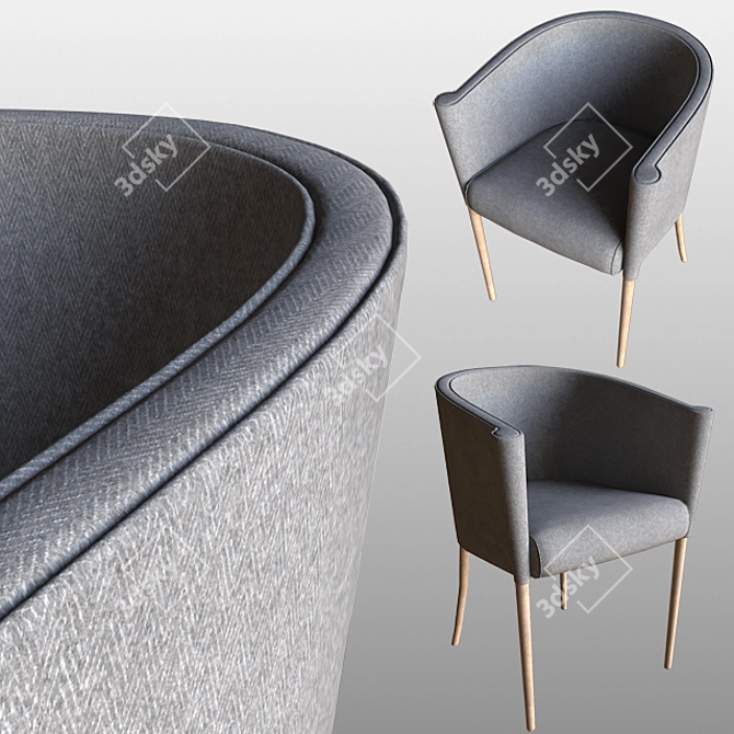 Plush Petite Chair 3D model image 1