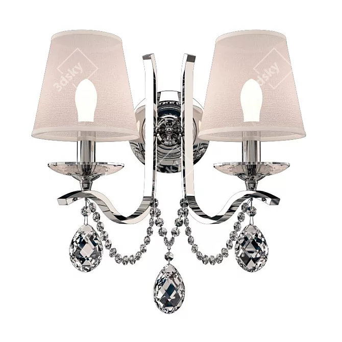 Chrome Mesh Crystal Accent Sconce 3D model image 1