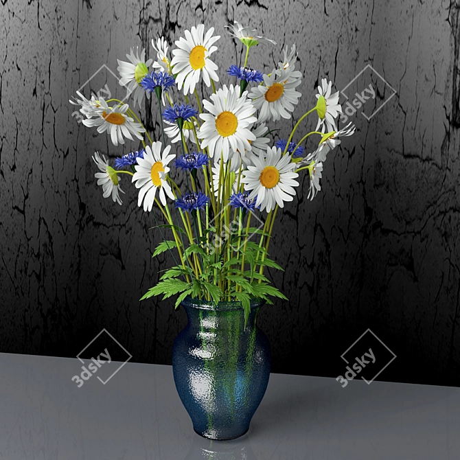 Delicate Daisy Bouquet 3D model image 1