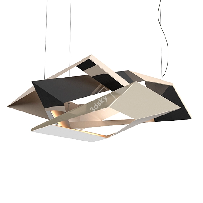 Reflective Steel | Polygon Pendant 3D model image 1