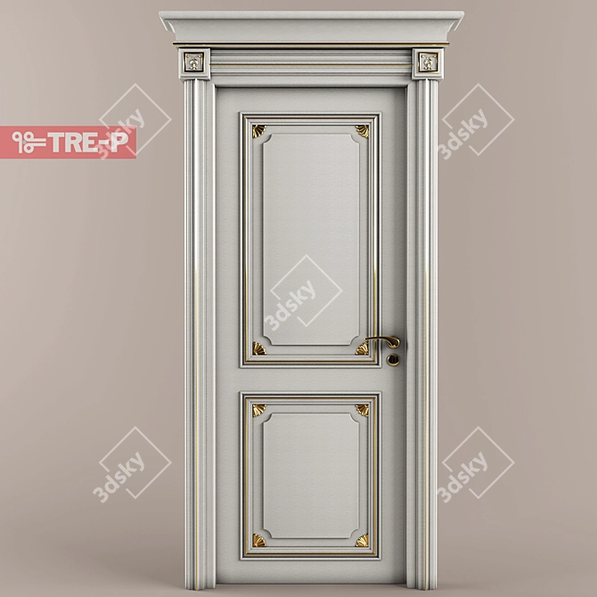 Elegant Casta Diva Wooden Door 3D model image 1