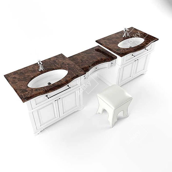 Elegant Bath Vanity Set 3D model image 1