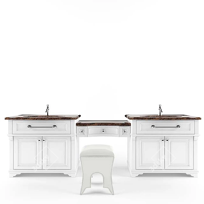 Elegant Bath Vanity Set 3D model image 2