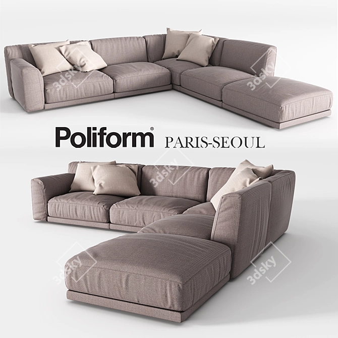 Poliform Paris-Seoul Sofa Set 3D model image 1