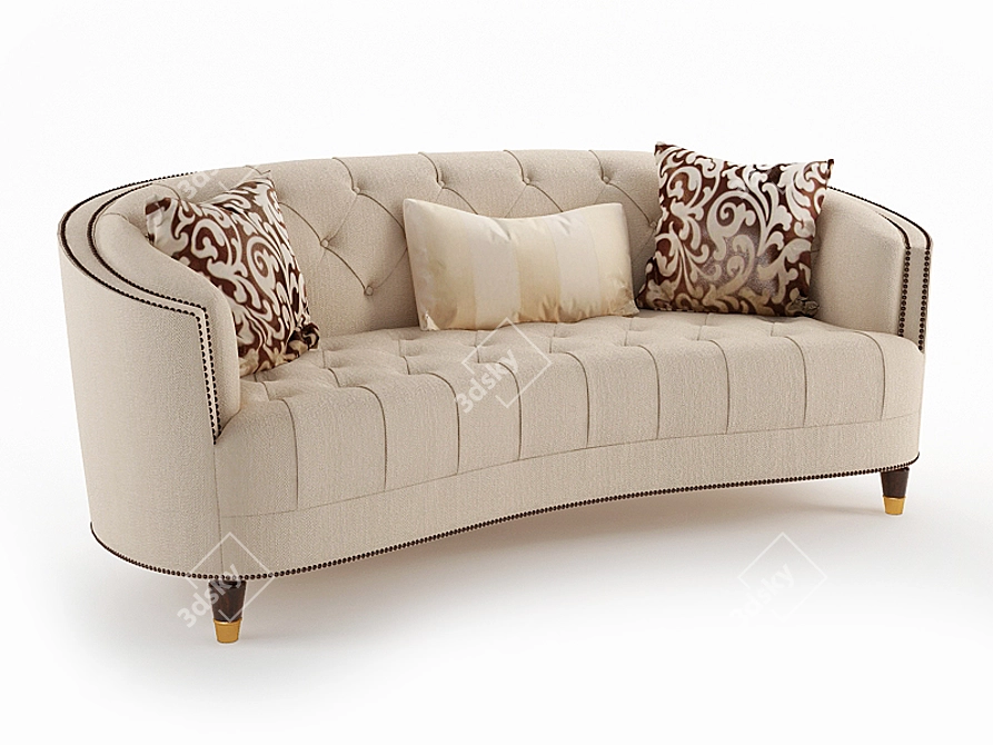 Elegant Metal Accent Sofa 3D model image 1