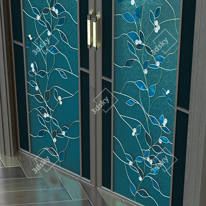 Elegant Vitrage Door 3D model image 2