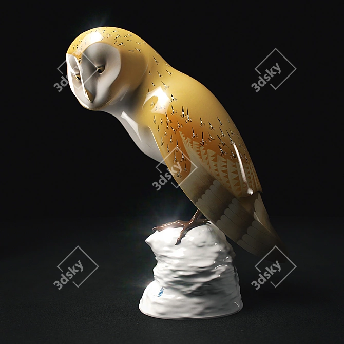 Nymphenburg-inspired Owl Figurine 3D model image 1