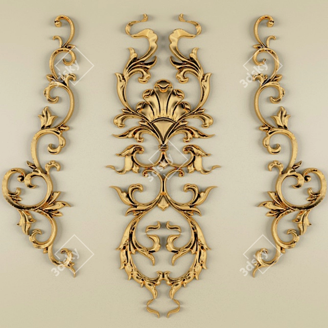 Elegant Stucco Pattern 3D model image 1