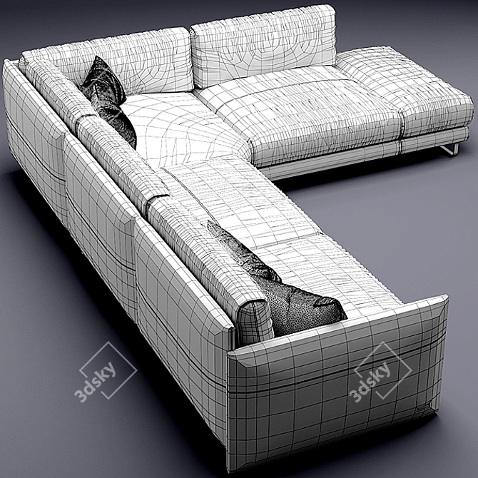 Luxury Comfort Sofa 3D model image 3