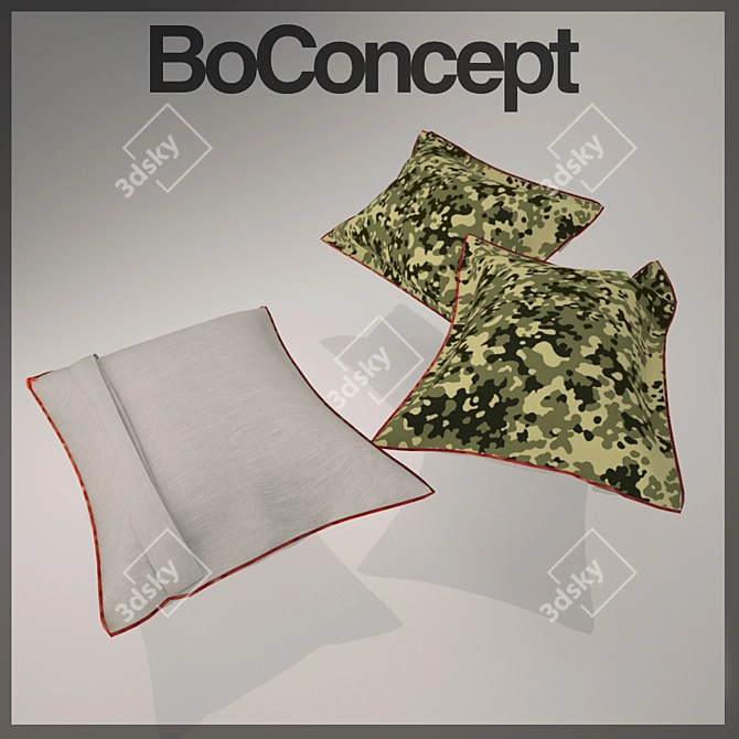 Camouflage Pillow: Stylish and Comfortable 3D model image 1