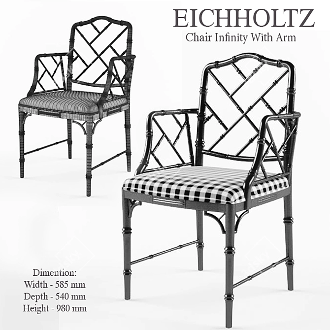 Eichholtz Infinity Armchair: Timeless Elegance 3D model image 1